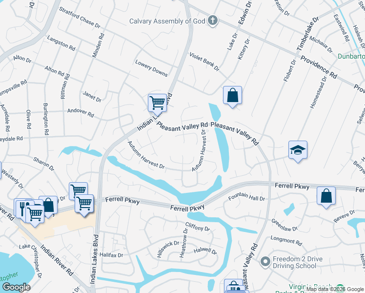 map of restaurants, bars, coffee shops, grocery stores, and more near 1205 Richwood Court in Virginia Beach