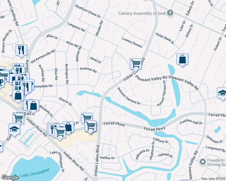 map of restaurants, bars, coffee shops, grocery stores, and more near 5116 Elton Court in Virginia Beach