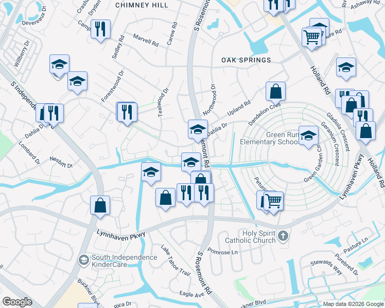 map of restaurants, bars, coffee shops, grocery stores, and more near in Virginia Beach