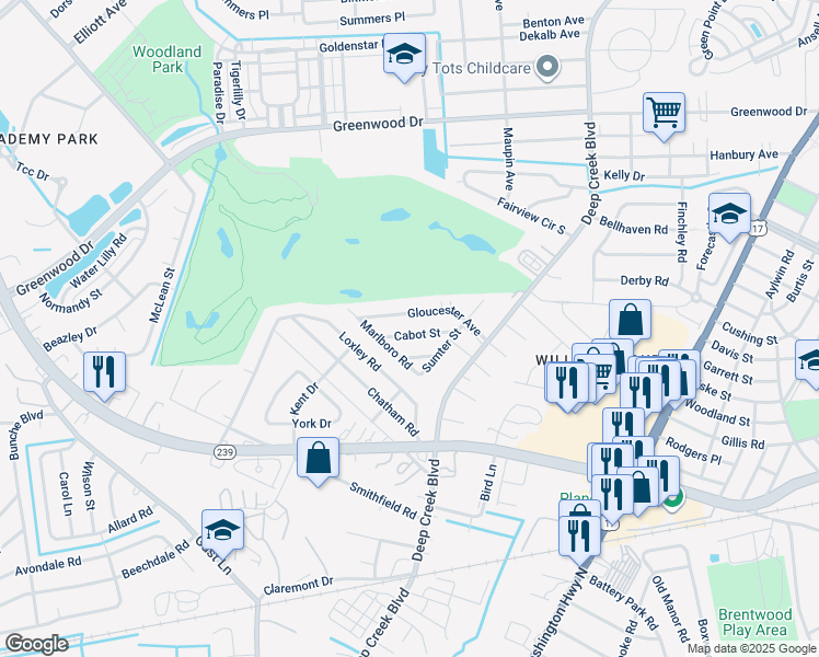 map of restaurants, bars, coffee shops, grocery stores, and more near 414 Cabot Street in Portsmouth
