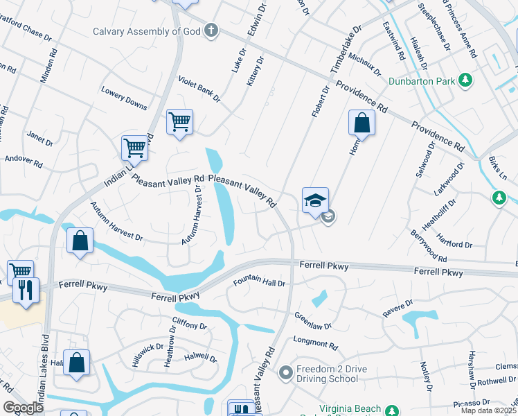 map of restaurants, bars, coffee shops, grocery stores, and more near 4800 Amber Jack Court in Virginia Beach