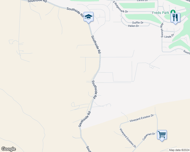 map of restaurants, bars, coffee shops, grocery stores, and more near 5181 Southside Road in Hollister