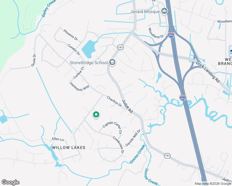 map of restaurants, bars, coffee shops, grocery stores, and more near 4728 Charlton Drive in Chesapeake