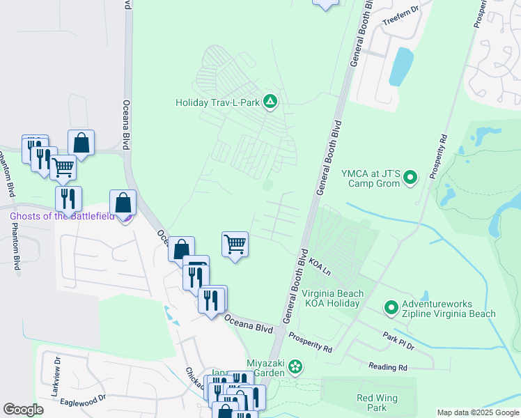 map of restaurants, bars, coffee shops, grocery stores, and more near 1120 Salty Marsh Ct in Virginia Beach