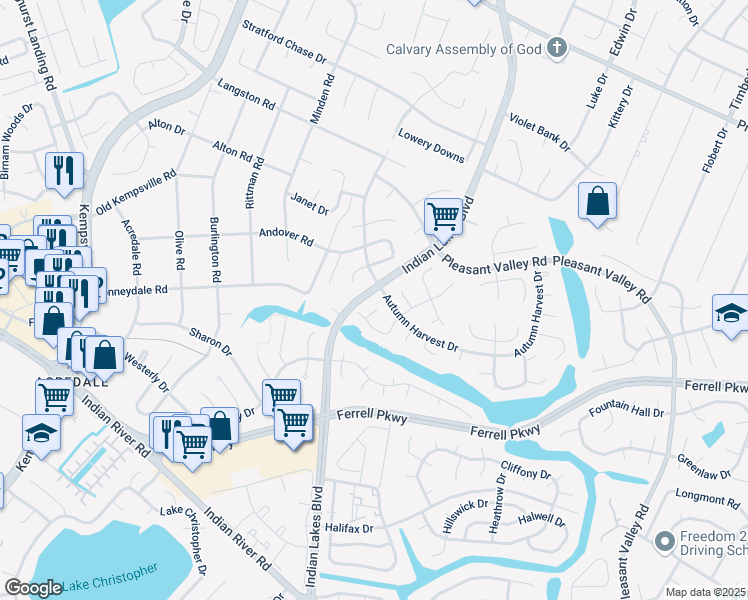 map of restaurants, bars, coffee shops, grocery stores, and more near 5109 Elton Court in Virginia Beach