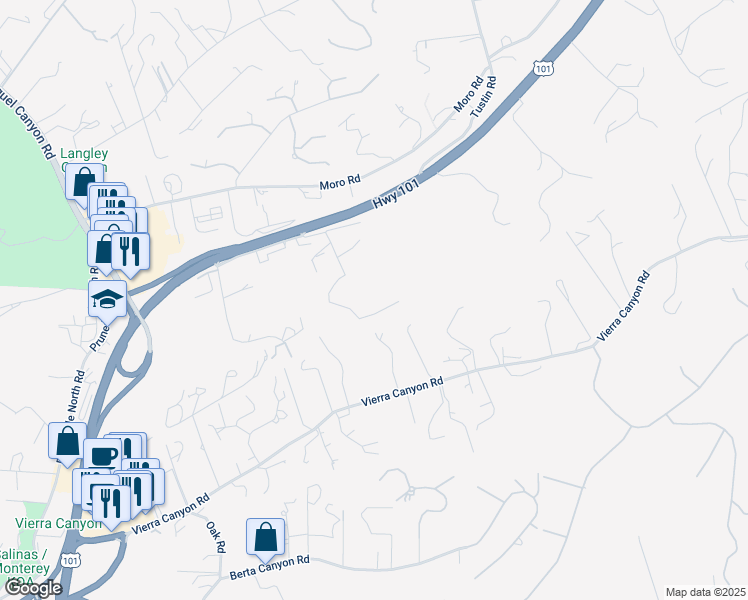 map of restaurants, bars, coffee shops, grocery stores, and more near 2646 El Camino Real in Salinas