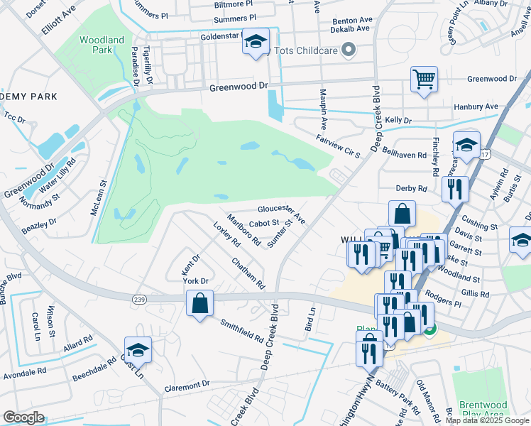 map of restaurants, bars, coffee shops, grocery stores, and more near 403 Cabot Street in Portsmouth