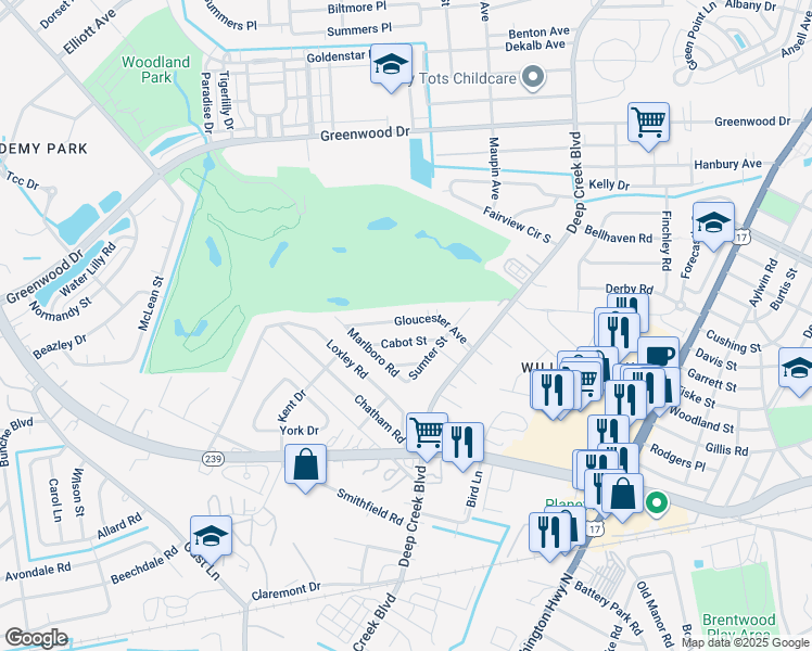 map of restaurants, bars, coffee shops, grocery stores, and more near 411 Gloucester Avenue in Portsmouth
