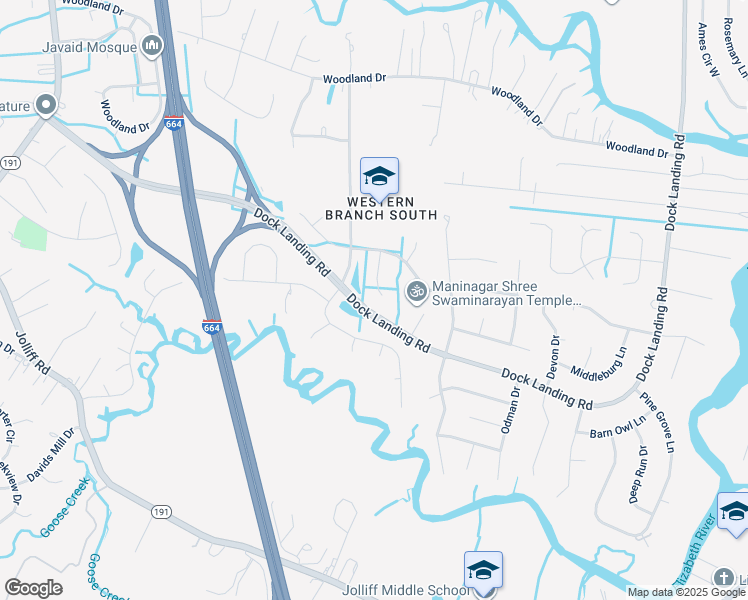 map of restaurants, bars, coffee shops, grocery stores, and more near 1604 Tattinger Trail in Chesapeake