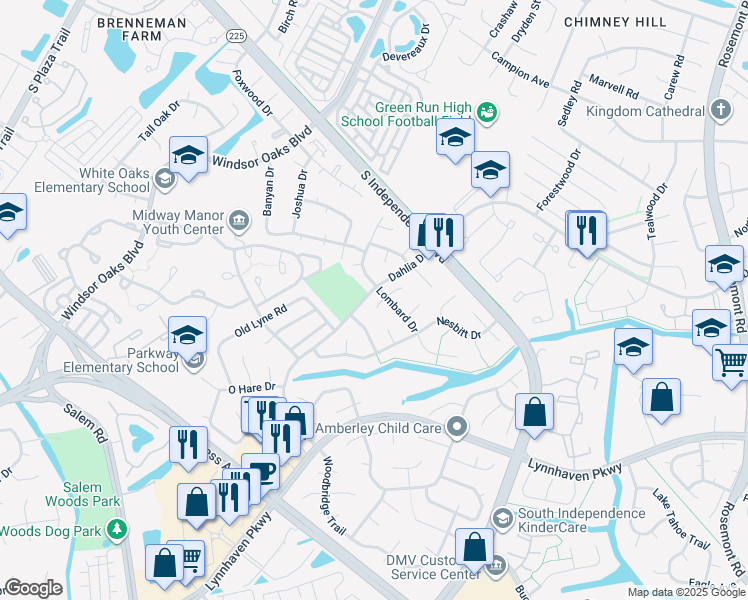 map of restaurants, bars, coffee shops, grocery stores, and more near 1208 Tamara Court in Virginia Beach