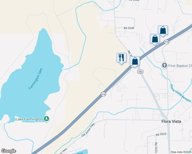 map of restaurants, bars, coffee shops, grocery stores, and more near 5 Road 3595 in Flora Vista