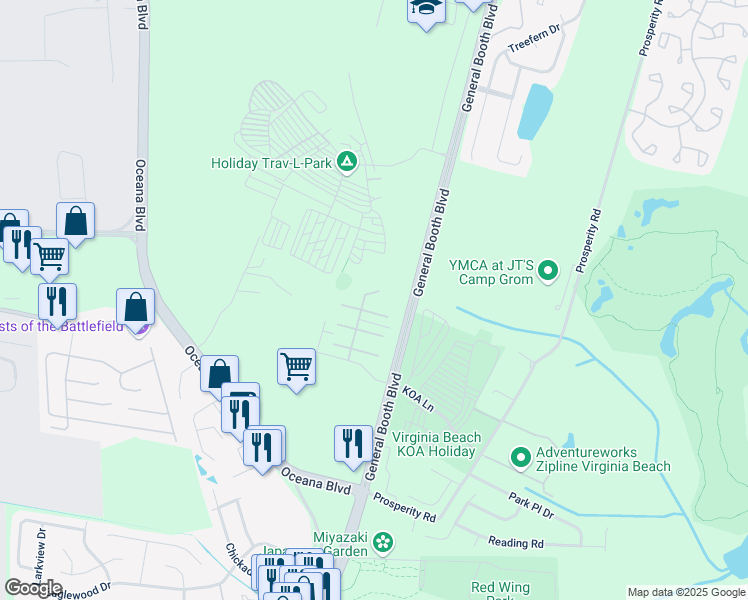 map of restaurants, bars, coffee shops, grocery stores, and more near 1078 Sandy Narrows Court in Virginia Beach