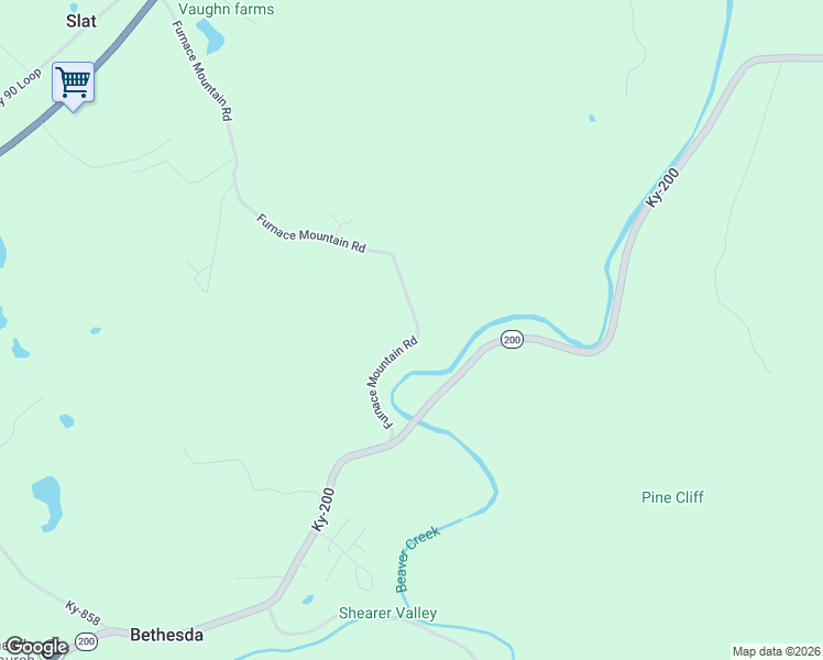 map of restaurants, bars, coffee shops, grocery stores, and more near Furnace Mountain Road in Monticello