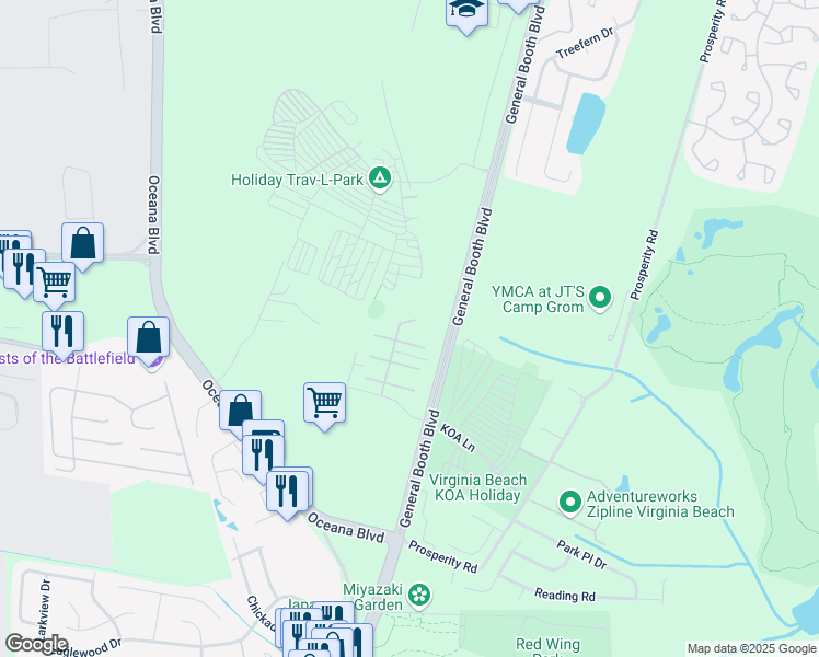 map of restaurants, bars, coffee shops, grocery stores, and more near 1078 Sandy Narrows Court in Virginia Beach