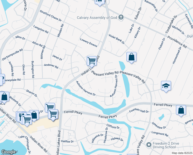 map of restaurants, bars, coffee shops, grocery stores, and more near 4905 Denny Drive in Virginia Beach