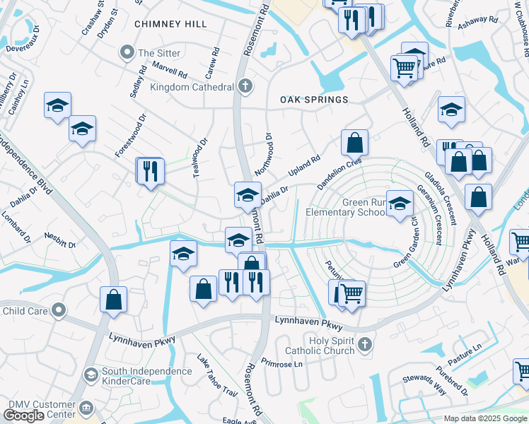 map of restaurants, bars, coffee shops, grocery stores, and more near 1221 Shawn Drive in Virginia Beach