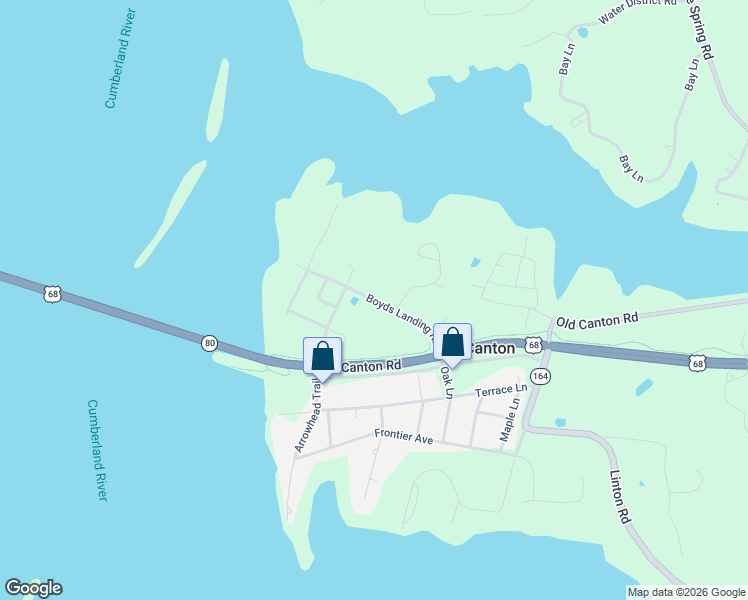 map of restaurants, bars, coffee shops, grocery stores, and more near Boyds Landing Road in Trigg County