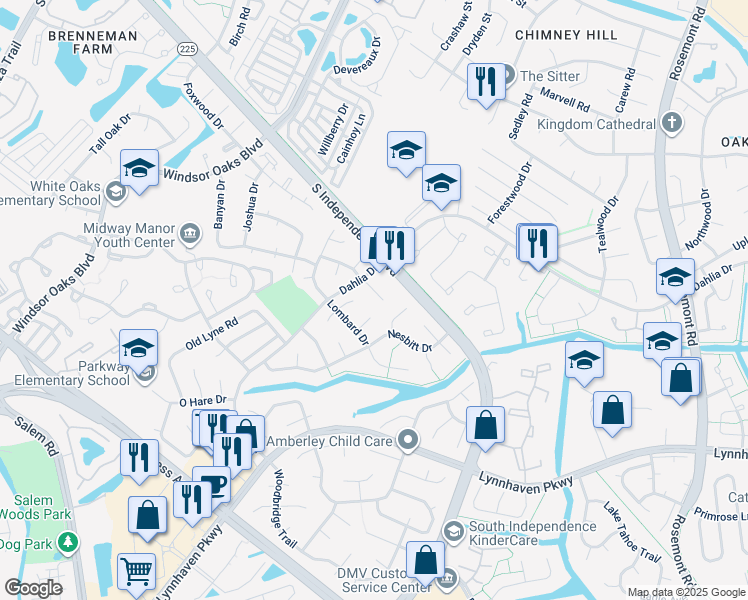 map of restaurants, bars, coffee shops, grocery stores, and more near 4073 Concordia Way in Virginia Beach