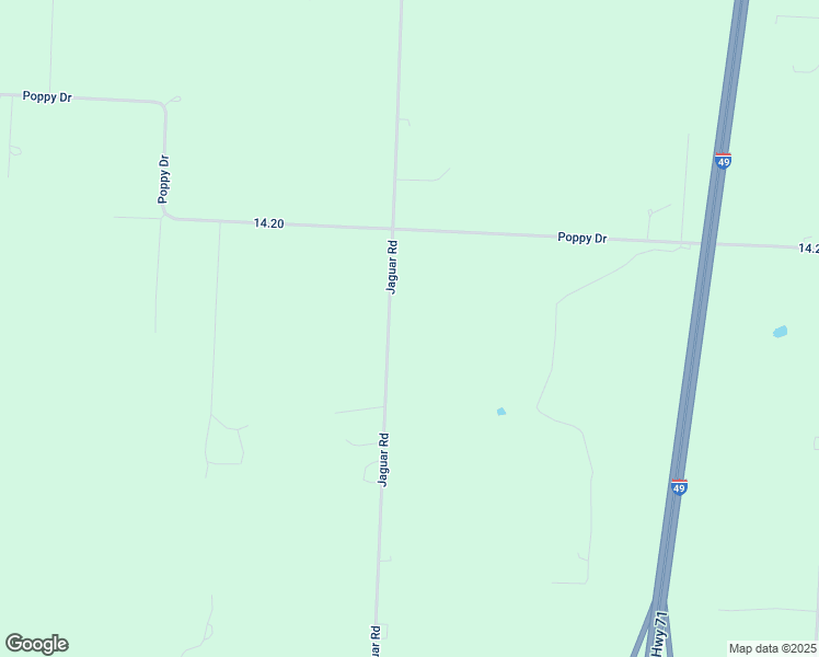 map of restaurants, bars, coffee shops, grocery stores, and more near 19000-19496 Jaguar Road in Neosho