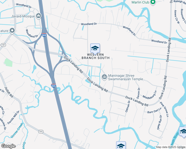 map of restaurants, bars, coffee shops, grocery stores, and more near 4500 Moonlight Way in Chesapeake