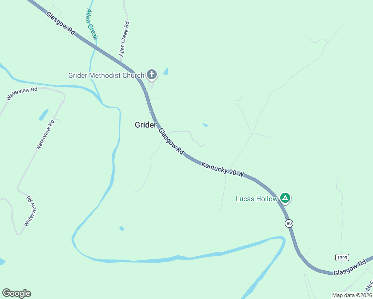 map of restaurants, bars, coffee shops, grocery stores, and more near 3956-4094 Glasgow Road in Burkesville