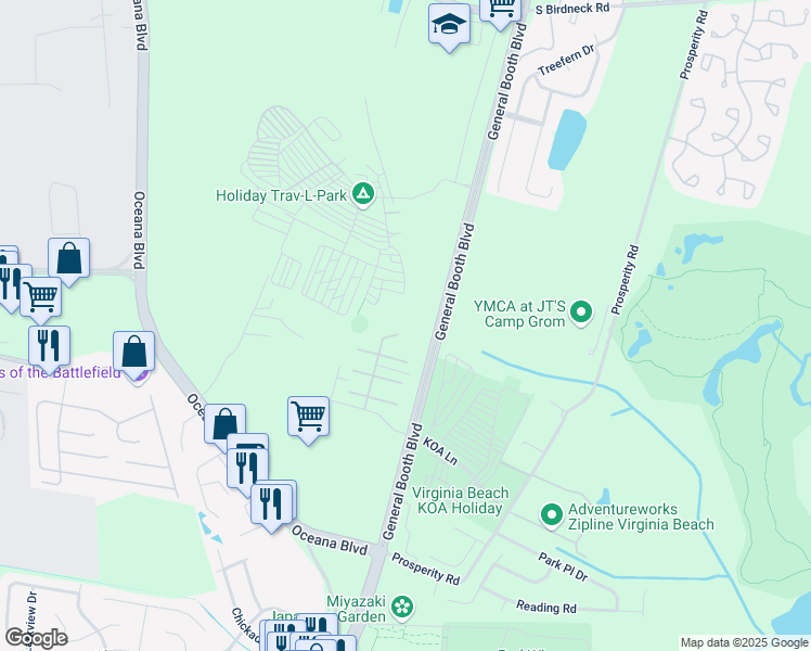 map of restaurants, bars, coffee shops, grocery stores, and more near 1078 Sandy Narrows Court in Virginia Beach
