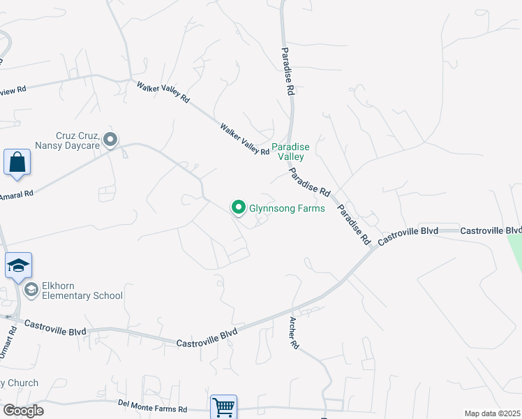 map of restaurants, bars, coffee shops, grocery stores, and more near 15215 Serape Court in Castroville