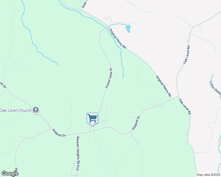 map of restaurants, bars, coffee shops, grocery stores, and more near 400 Forest View Drive in Bassett