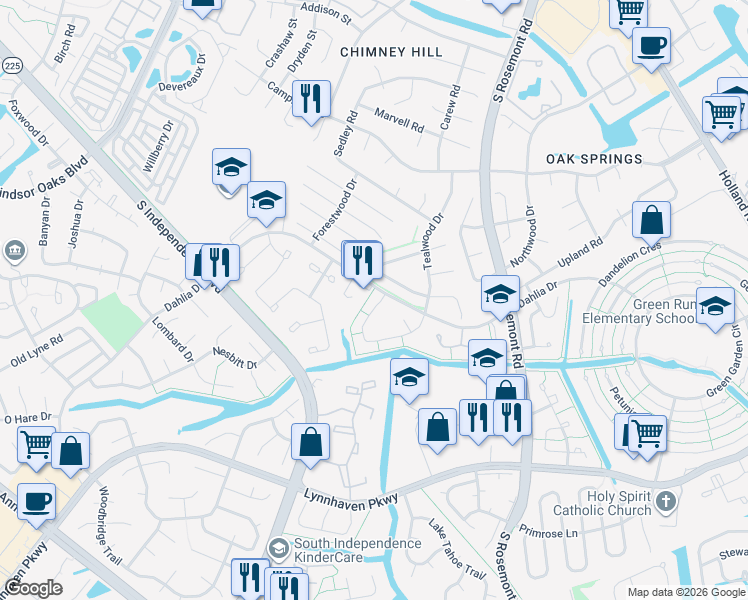 map of restaurants, bars, coffee shops, grocery stores, and more near 3556 Windmill Drive in Virginia Beach