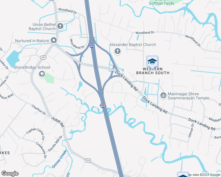 map of restaurants, bars, coffee shops, grocery stores, and more near 1604 Clark's Circle in Chesapeake