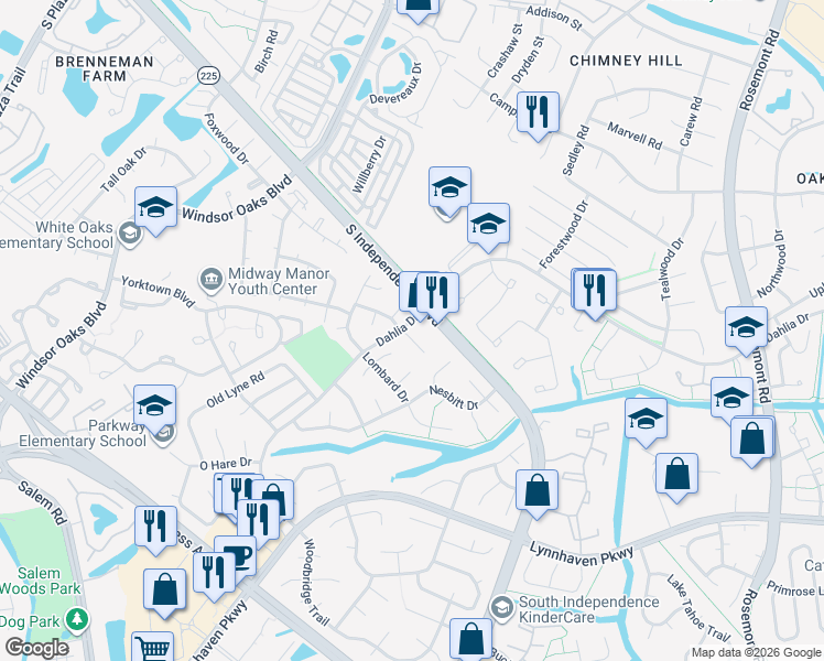 map of restaurants, bars, coffee shops, grocery stores, and more near 4094 Concordia Way in Virginia Beach