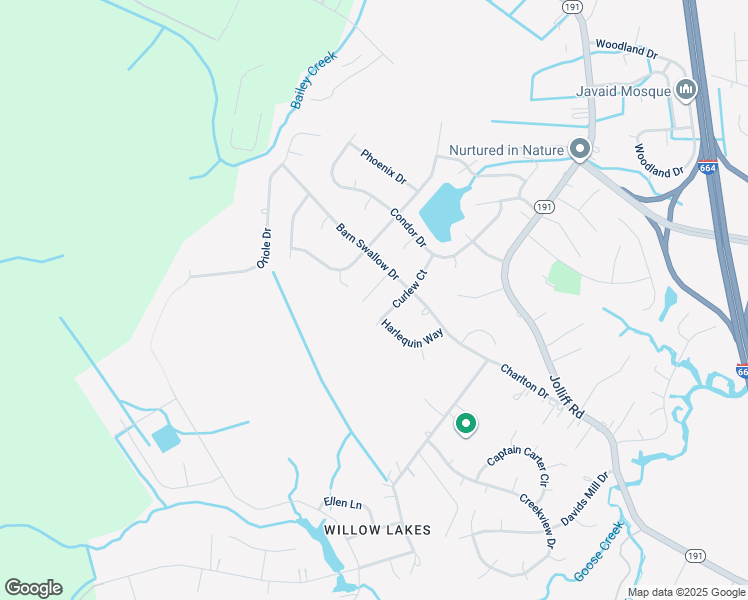 map of restaurants, bars, coffee shops, grocery stores, and more near 1509 Skylark Court in Chesapeake