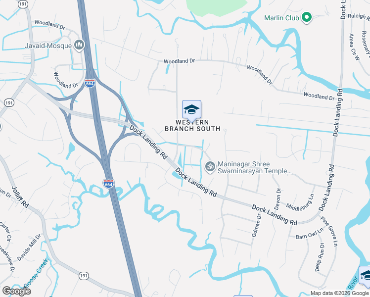 map of restaurants, bars, coffee shops, grocery stores, and more near 1616 Tattinger Trail in Chesapeake