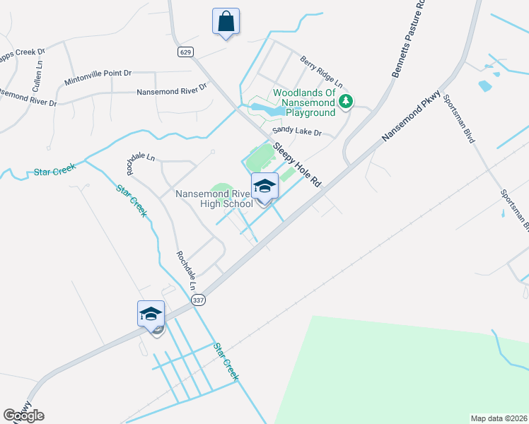 map of restaurants, bars, coffee shops, grocery stores, and more near in Suffolk