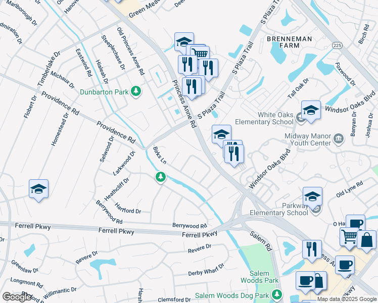 map of restaurants, bars, coffee shops, grocery stores, and more near 1120 Brattleboro Arch in Virginia Beach
