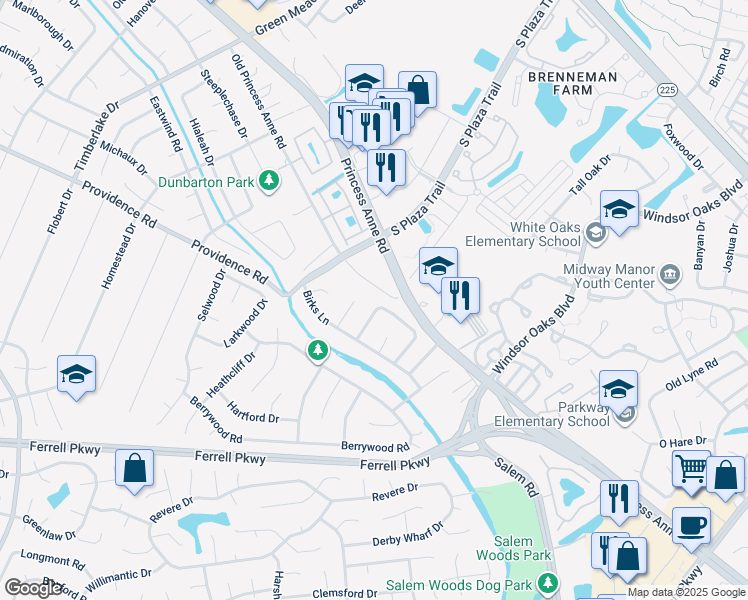 map of restaurants, bars, coffee shops, grocery stores, and more near 1120 Brattleboro Arch in Virginia Beach