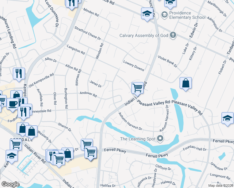map of restaurants, bars, coffee shops, grocery stores, and more near 5089 Harvest Court in Virginia Beach