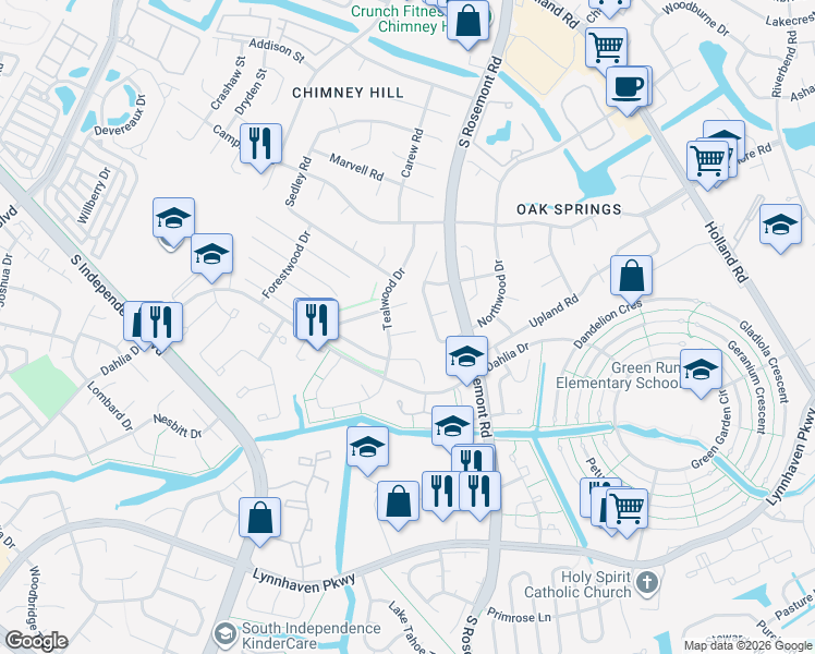 map of restaurants, bars, coffee shops, grocery stores, and more near 3776 Summer Place in Virginia Beach