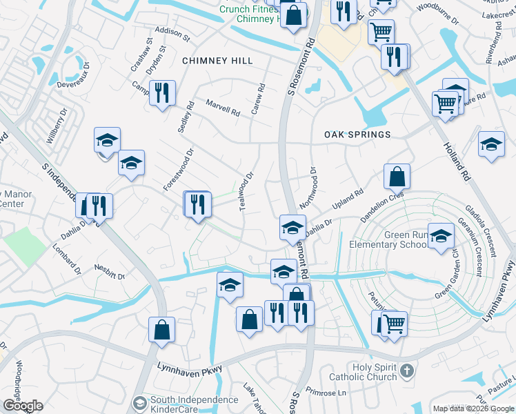 map of restaurants, bars, coffee shops, grocery stores, and more near 3776 Summer Place in Virginia Beach