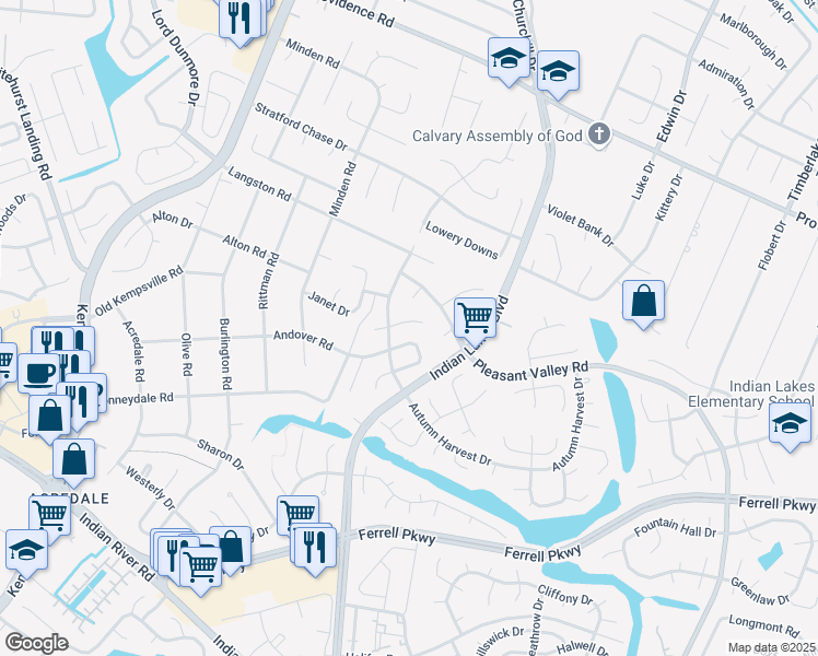 map of restaurants, bars, coffee shops, grocery stores, and more near 5089 Harvest Court in Virginia Beach