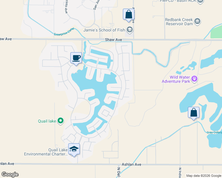 map of restaurants, bars, coffee shops, grocery stores, and more near 10949 East Egret Point in Clovis