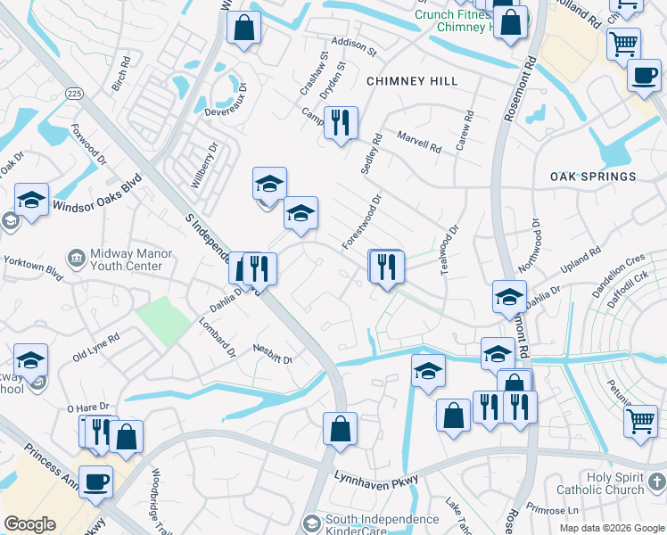 map of restaurants, bars, coffee shops, grocery stores, and more near 612 Orangewood Drive in Virginia Beach