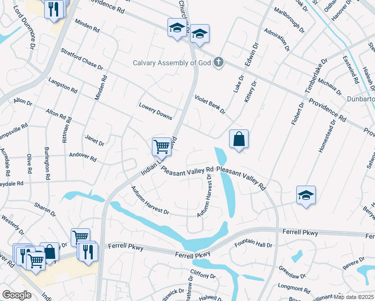 map of restaurants, bars, coffee shops, grocery stores, and more near 1125 Amy Drive in Virginia Beach