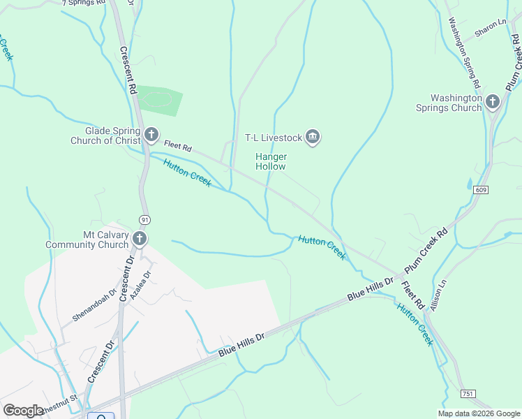 map of restaurants, bars, coffee shops, grocery stores, and more near 35204 Fleet Road in Glade Spring