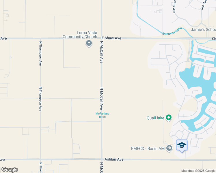 map of restaurants, bars, coffee shops, grocery stores, and more near 4588 North McCall Avenue in Sanger