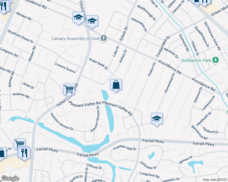 map of restaurants, bars, coffee shops, grocery stores, and more near 1221 Orkney Drive in Virginia Beach