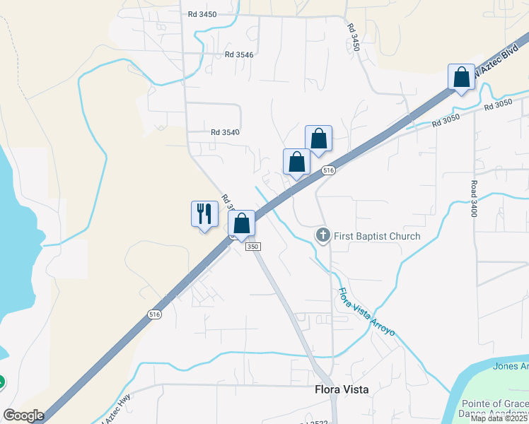 map of restaurants, bars, coffee shops, grocery stores, and more near 1 New Mexico 516 in Flora Vista