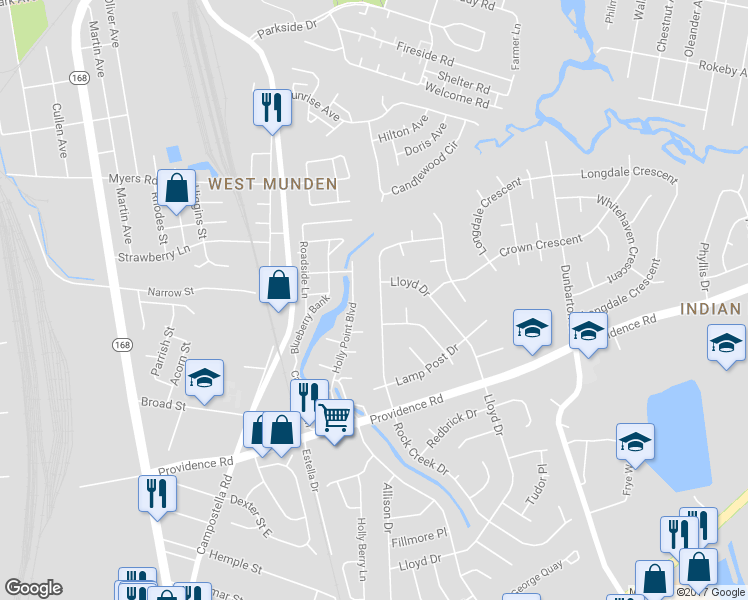 map of restaurants, bars, coffee shops, grocery stores, and more near 2508 Rock Creek Drive in Chesapeake
