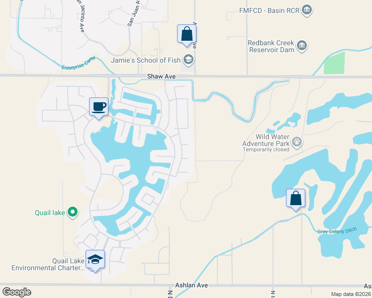 map of restaurants, bars, coffee shops, grocery stores, and more near 11093 East Florence Peak Way in Clovis
