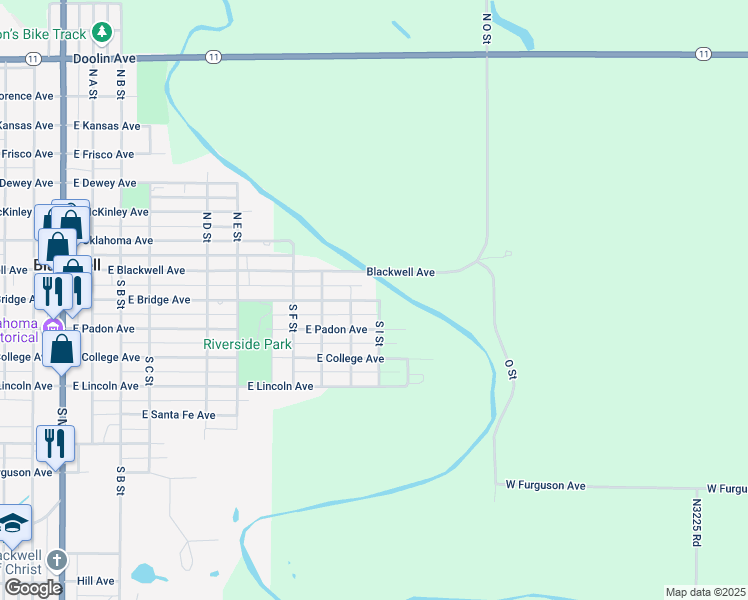 map of restaurants, bars, coffee shops, grocery stores, and more near 807 East Blackwell Avenue in Blackwell
